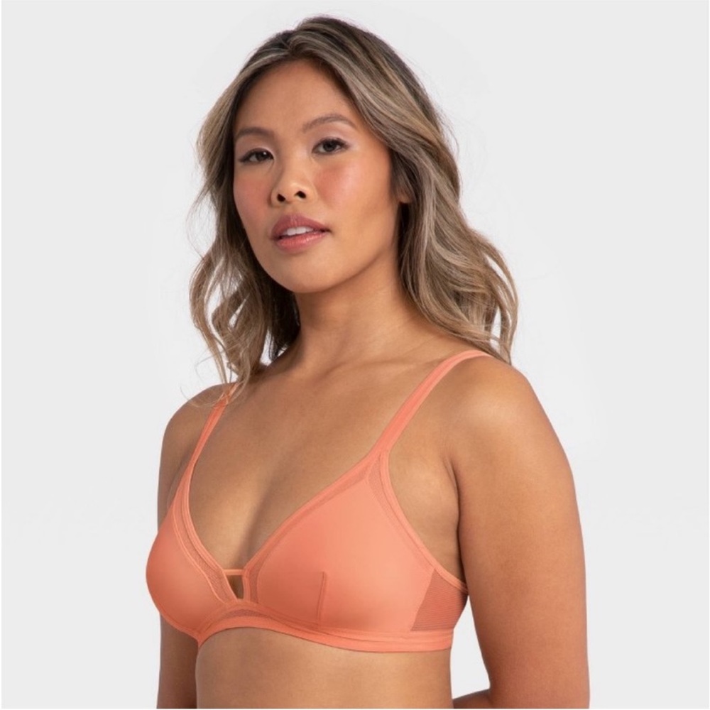 All.You.LIVELY Women's Floral Print Mesh
Trim Bralette - Terracotta 2